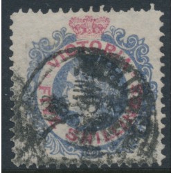 AUSTRALIA / VIC - 1880 5/- blue/carmine QV, perf. 13, sideways V crown watermark, used – SG # 140d
