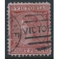 AUSTRALIA / VIC - 1880 8d red-brown/pink Laureates, perf. 12, V crown watermark, used – SG # 146