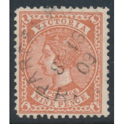 AUSTRALIA / VIC - 1905 9d brown-red QV, perf. 12½, crown A watermark, used – SG # 424