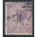 AUSTRALIA / VIC - 1899 2d violet QV, sideways V crown watermark (W85), used – SG # 359a