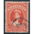 AUSTRALIA / QLD - 1886 2/6 vermilion Large Chalon, thick paper, used – SG # 158