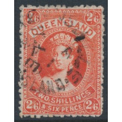 AUSTRALIA / QLD - 1895 2/6 vermilion large Chalon, second Q crown watermark, used – SG # 162