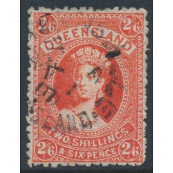 AUSTRALIA / QLD - 1895 2/6 vermilion large Chalon, Q crown watermark, used – SG # 162