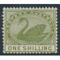 AUSTRALIA / WA - 1890 1/- olive-green Swan with crown CA watermark, MH – SG # 102