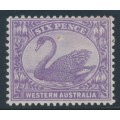 AUSTRALIA / WA - 1906 6d bright violet Swan, W crown A watermark, MH – SG # 115