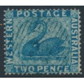 AUSTRALIA / WA - 1861 2d blue Swan, perf. 15:15, swan watermark, used – SG # 41