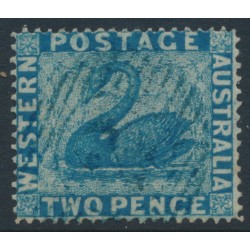 AUSTRALIA / WA - 1861 2d blue Swan, perf. 15:15, swan watermark, used – SG # 41
