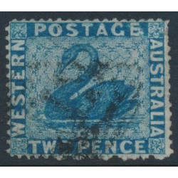 AUSTRALIA / WA - 1861 2d blue Swan, perf. 15:15, swan watermark, used – SG # 41