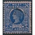 AUSTRALIA / WA - 1902 2/6 deep blue/rose QV, perf. 12½, V crown watermark, used – SG # 125