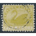 AUSTRALIA / WA - 1905 5d olive-green Swan, perf. 11, crown A watermark, used – SG # 155a