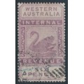 AUSTRALIA / WA - 1893 6d purple Internal Revenue, crown CA watermark, used – SG # F14