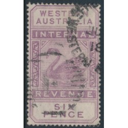 AUSTRALIA / WA - 1893 6d purple Internal Revenue, crown CA watermark, used – SG # F14