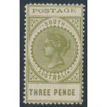 AUSTRALIA / SA - 1902 3d olive-green Long Tom, thin POSTAGE, MNH – SG # 268