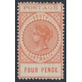 AUSTRALIA / SA - 1902 4d red-orange Long Tom, thin POSTAGE, MH – SG # 269