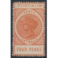 AUSTRALIA / SA - 1903 4d orange-red Long Tom, thin POSTAGE, MH – SG # 281