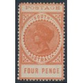 AUSTRALIA / SA - 1904 4d orange-red Long Tom, thin POSTAGE, MH – SG # 281