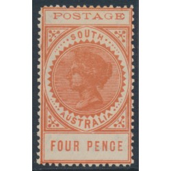 AUSTRALIA / SA - 1904 4d orange-red Long Tom, thin POSTAGE, MH – SG # 281