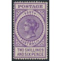 AUSTRALIA / SA - 1909 2/6 violet Long Tom, thick POSTAGE, crown A wmk, MH – SG # 304