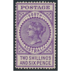 AUSTRALIA / SA - 1909 2/6 violet Long Tom, thick POSTAGE, crown A wmk, MH – SG # 304