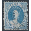 AUSTRALIA / QLD - 1880 2/- pale blue QV Chalon, perf. 12, Q crown watermark, used – SG # 118