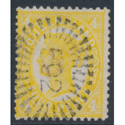 AUSTRALIA / QLD - 1898 4d yellow QV side-face, Q crown watermark, used – SG # 244