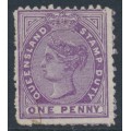 AUSTRALIA / QLD - 1878 1d violet QV Stamp Duty, Q crown watermark, used – SG # F34