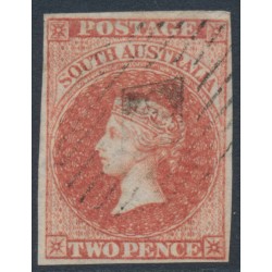 AUSTRALIA / SA - 1856 2d red QV [Adelaide printing], used – SG # 9