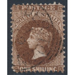 AUSTRALIA / SA - 1902 1/- dark reddish brown QV, perf. 11½:11½, crown SA wmk, used – SG # 148