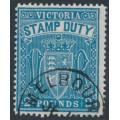 AUSTRALIA / VIC - 1888 £2 blue STAMP DUTY, perf. 12½, CTO – SG # 276a