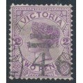 AUSTRALIA / VIC - 1896 2d violet QV Diadem, sideways V crown watermark, used – SG # 334a