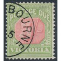 AUSTRALIA / VIC - 1895 5/- red/green Postage Due, upright watermark, CTO – SG # D20