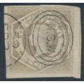 AUSTRALIA / NSW - 1859 6d greyish brown Diadem, imperforate, ‘8’ watermark, used – SG # 96a