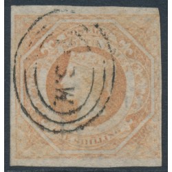 AUSTRALIA / NSW - 1854 1/- brownish red Diadem, imperforate, '12' watermark, used – SG # 101