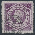 AUSTRALIA / NSW - 1866 6d purple Diadem, perf. 13:13, '12' watermark, used – SG # 165b