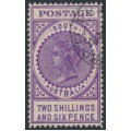 AUSTRALIA / SA - 1905 2/6 bright violet Long Tom, thick POSTAGE, crown SA wmk, used – SG # 289
