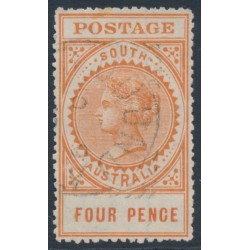 AUSTRALIA / SA - 1912 4d red-orange Long Tom, thick POSTAGE, crown A wmk, used – SG # 299c