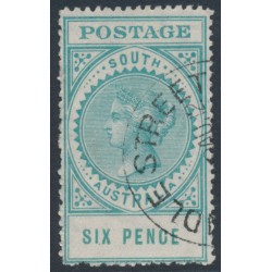AUSTRALIA / SA - 1912 6d blue-green Long Tom, thick POSTAGE, crown A wmk, used – SG # 300b
