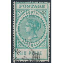 AUSTRALIA / SA - 1912 6d emerald-green Long Tom, thick POSTAGE, crown A wmk, used – SG # 300b