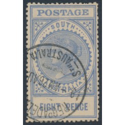 AUSTRALIA / SA - 1909 8d blue Long Tom, thick POSTAGE, crown A wmk, used – SG # 301