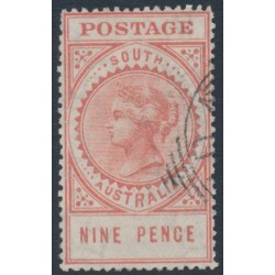 AUSTRALIA / SA - 1911 9d pale brownish rose Long Tom, thick POSTAGE, crown A wmk, used – SG # 302ea