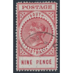 AUSTRALIA / SA - 1911 9d lake-rose Long Tom, thick POSTAGE, crown A wmk, used – SG # 302ea