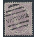 AUSTRALIA / VIC - 1878 2d dull violet-mauve on green QV, emergency printing, used – SG # 199