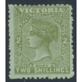 AUSTRALIA / VIC - 1890 2/- olive on green QV, V crown watermark, MH – SG # 303