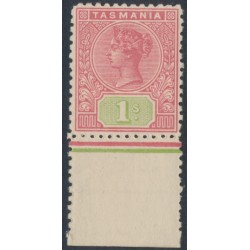 AUSTRALIA / TAS - 1907 1/- rose/green QV Tablet, perf. 12½, crown A watermark, MNH – SG # 257