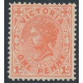 AUSTRALIA / VIC - 1901 1d rose QV, die I, perf. 12½, V crown watermark, MH – SG # 385