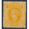 AUSTRALIA / VIC - 1901 1/- yellow-orange QV, type A, perf. 12½, V crown watermark, MH – SG # 394