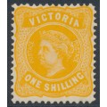 AUSTRALIA / VIC - 1901 1/- yellow QV, type A, perf. 12½, V crown watermark, MH – SG # 394a