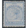 AUSTRALIA / VIC - 1891 6d dull blue QV, V crown watermark, MH – SG # 318b