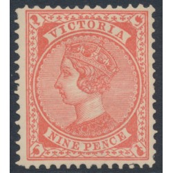 AUSTRALIA / VIC - 1901 9d dull rose-red QV, perf. 12½, V crown watermark, MH – SG # 393