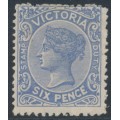 AUSTRALIA / VIC - 1885 6d bright blue QV, V crown watermark, MH – SG # 301a